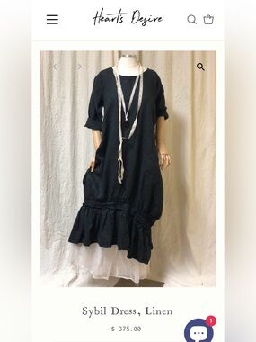 Hearts Desire Sybil Linen Dress in Black
